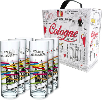 3forCologne Kölschglas | 6er Pack je 0,2ml | Kölsches Grundgesetz & Kölner Dom | Biergläser, Kölner-