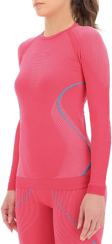 UYN Damen Evolutyon Langarmshirt, Strawberry/Pink/Turquoise, XS