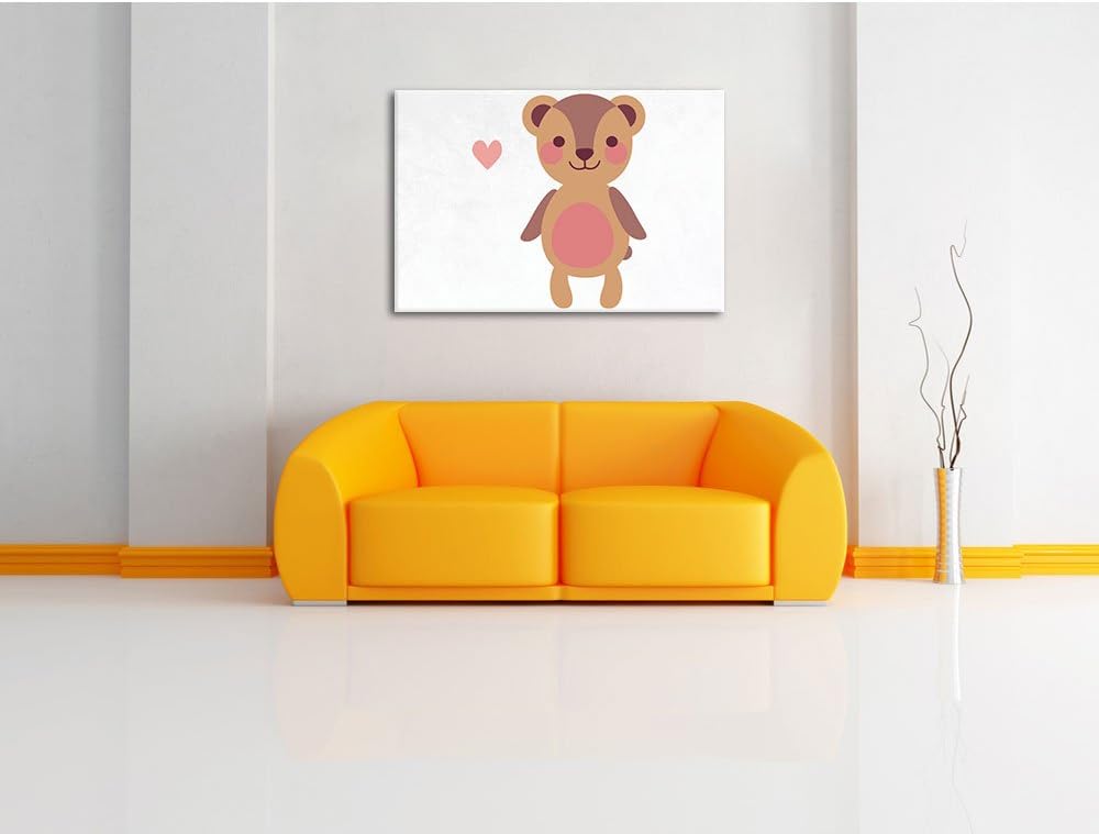 Niedlicher Bär weiss, Format: 100x70 auf Leinwand, XXL riesige Bilder fertig gerahmt mit Keilrahmen,