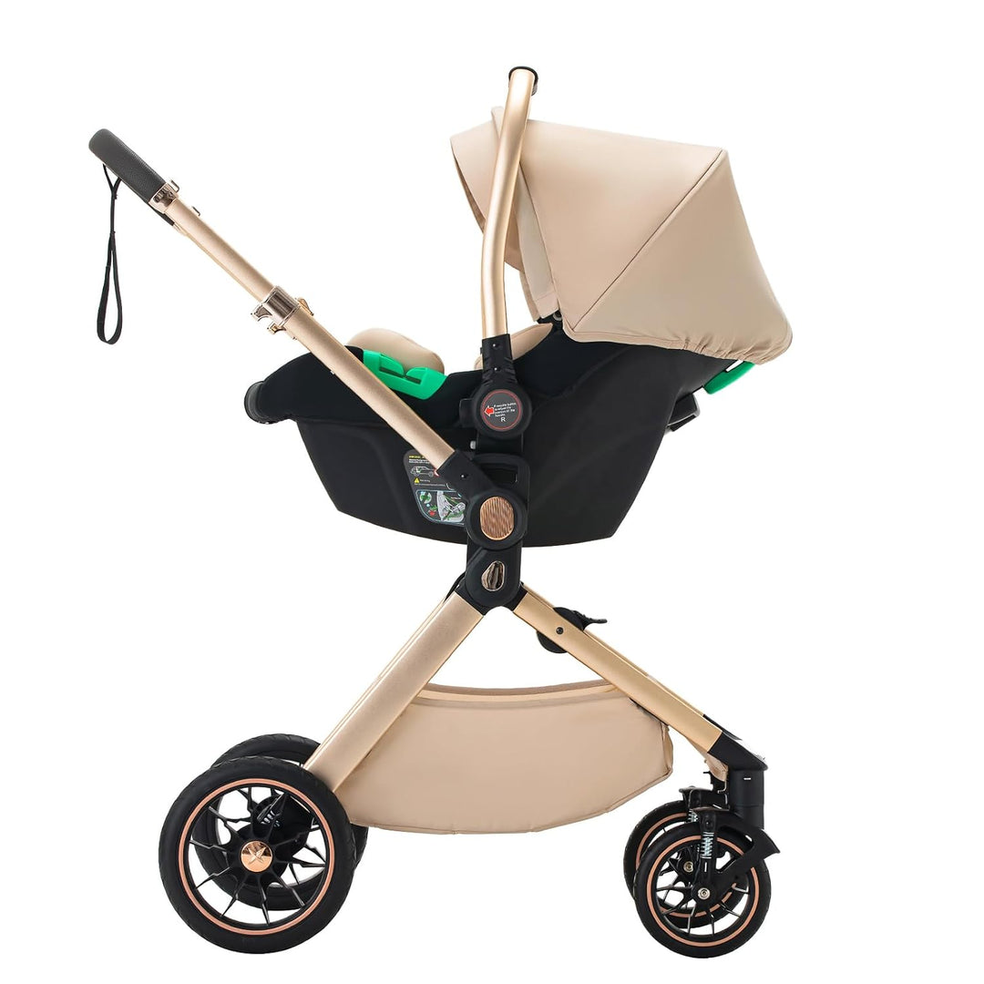 BEBBY Kinderwagen, Standard-Kinderwagen, Kinderwagen 3 in 1,Kinderwagen mit Faltbarem Tragbarem für