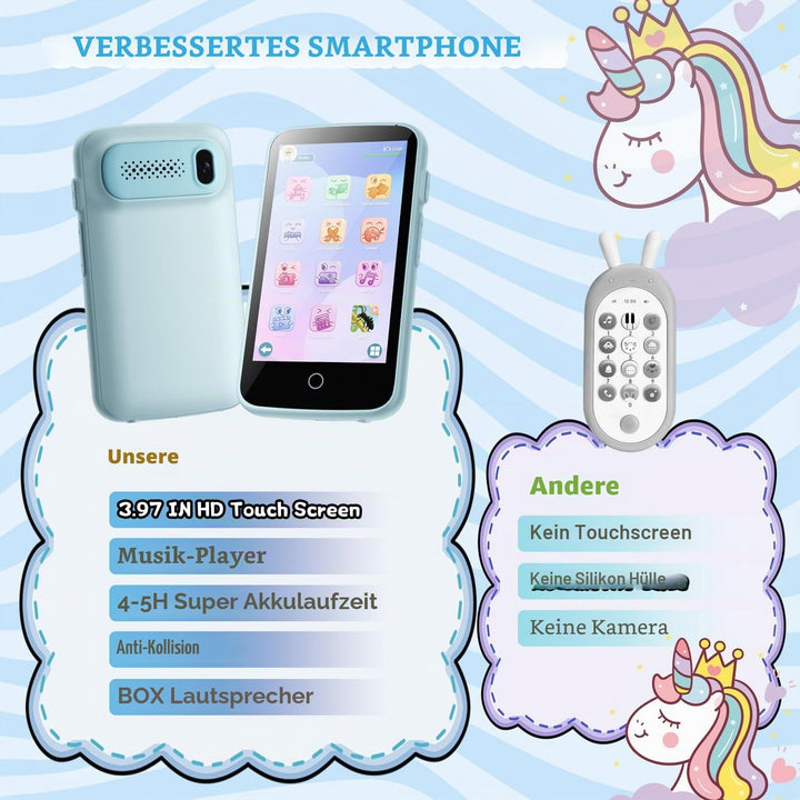 Kinderkamera, 3.97" Touchscreen Kinder Handy Smartphone Spielzeug, pädagogische Lerngeschenke für 4-