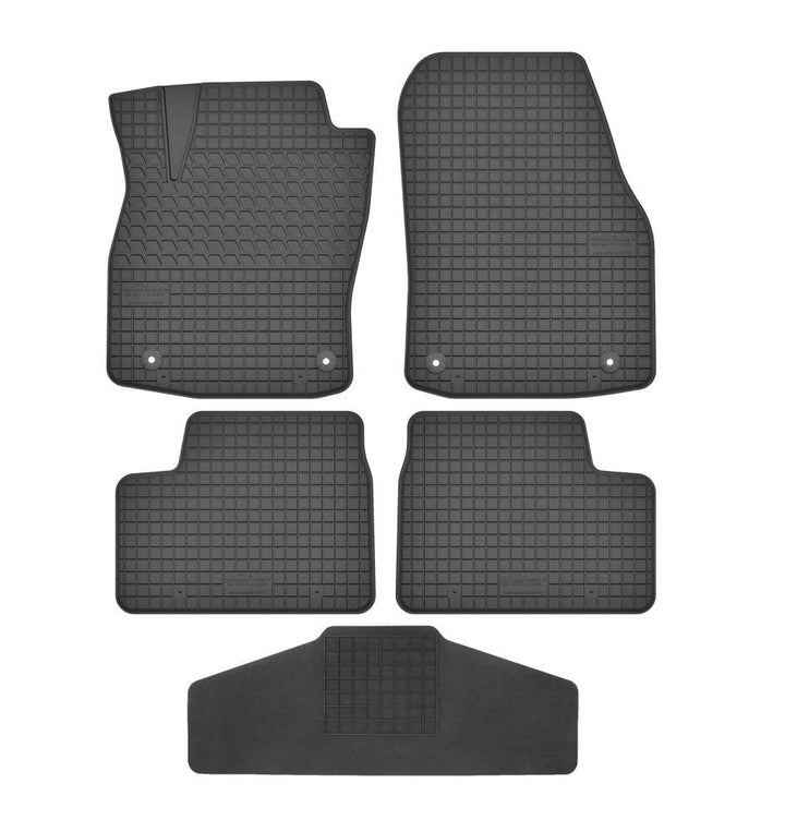 Fussmatten Vorne, Hinten + Tunnel Matte 5er Set für Opel Astra H 2004-2012 3 Gummi Gumimatten Vorne,