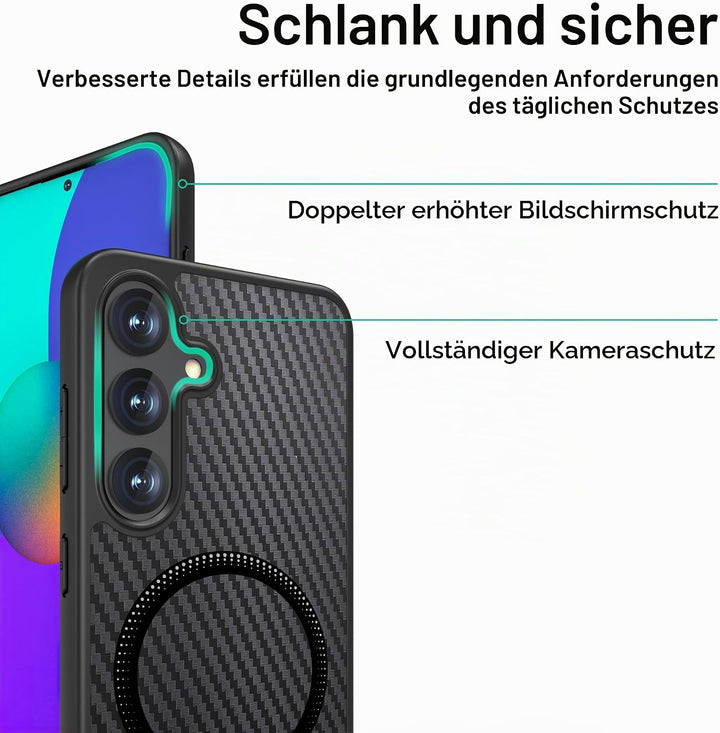 ONES Magnetisch für Samsung Galaxy S25 Ultradünne Hülle, Kompatibel mit MagSafe, Fallschutz in Milit