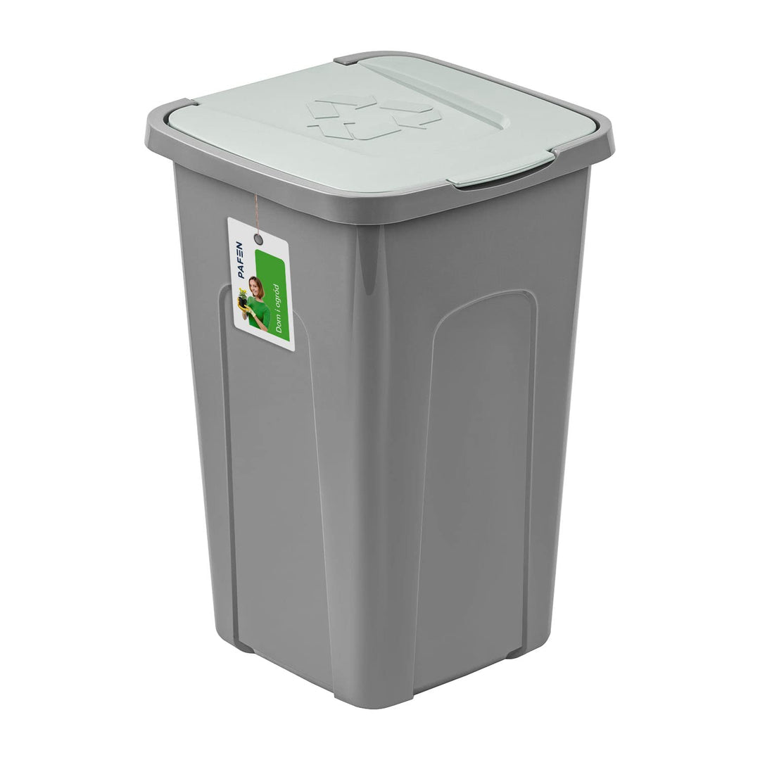 PAFEN Grosser Mülleimer 50l mit Deckel – Abfallbehälter 550 x 365 x 370mm - Abfalleimer für Trennen