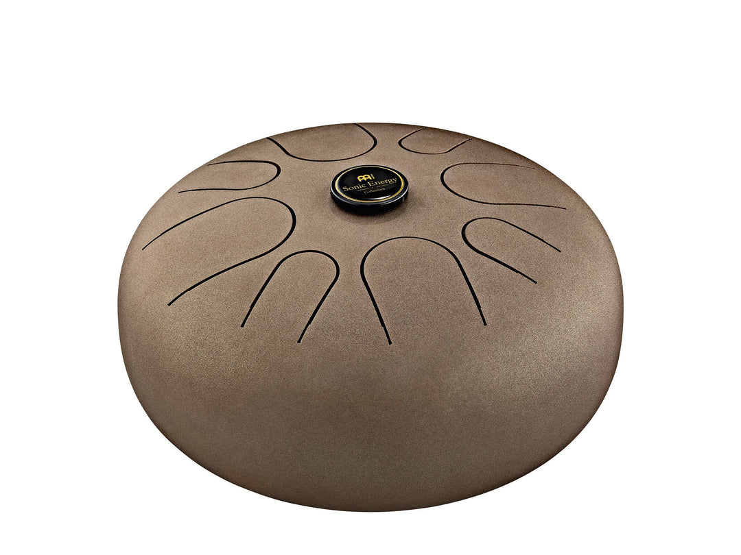 Sonic Energy 12" Edelstahl Zungentrommel – A Moll – Vintage Braun – Für Meditation, Yoga, Percussion