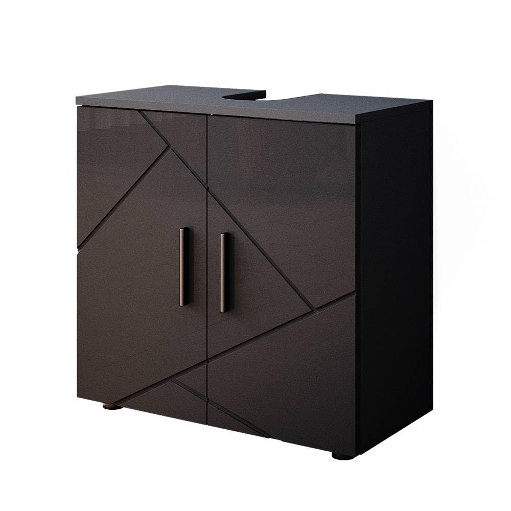 Vicco Waschbeckenunterschrank Anthrazit Hochglanz Irma 60x59x30 cm - Unterschrank für das Badezimmer