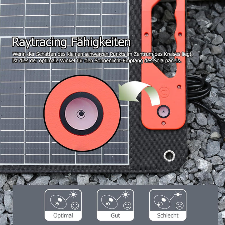 100W Faltbarer Solarpanel, Tragbares Monokristalliner Solarmodul mit Schnellladefunktion USB-C PD 60