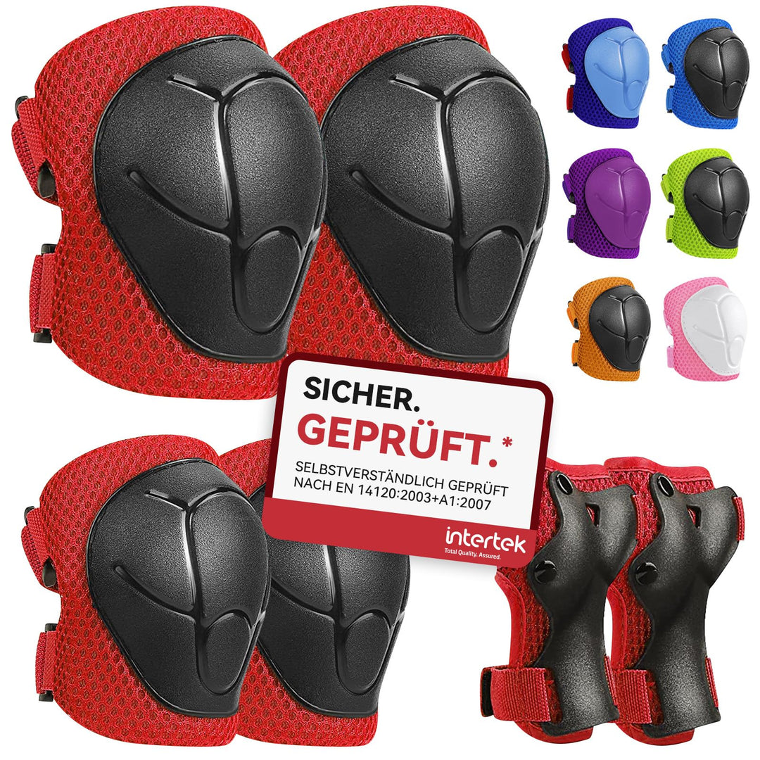 Schonerset 6er Protektoren Schützer Set, Inliner Schutzausrüstung Protektorenset Kinder, Knieschoner