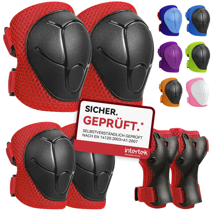 Schonerset 6er Protektoren Schützer Set, Inliner Schutzausrüstung Protektorenset Kinder, Knieschoner