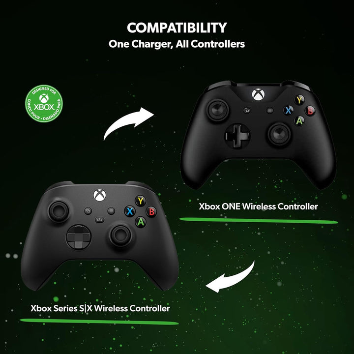 snakebyte Xbox Controller Ladestation- offiziell lizenziert - 2Std. Ultra-Schnellladung für 2 Xbox S