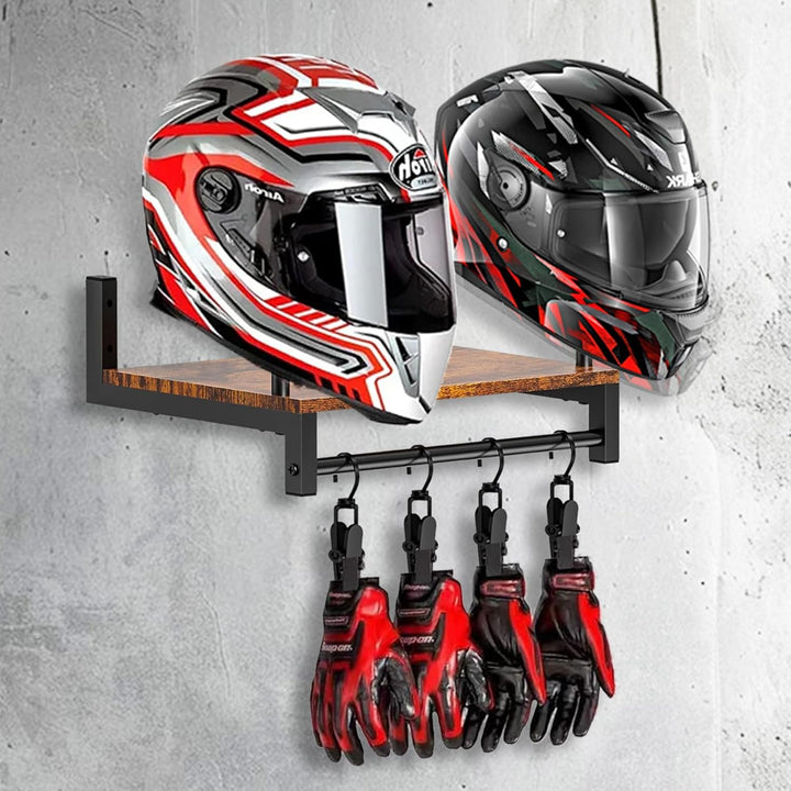 Motorradhelm Wandhalterung, Helmhalterung Wand Motorrad Baseball Helmhalter für 2 Helme Huthalterung