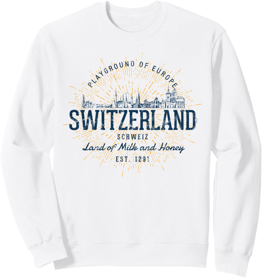 Switzerland Retro Stil Vintage Schweiz Sweatshirt