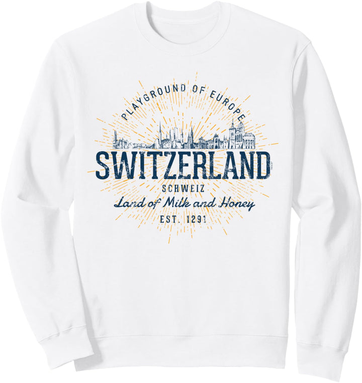 Switzerland Retro Stil Vintage Schweiz Sweatshirt
