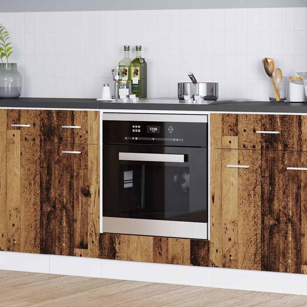 vidaXL Backofenschrank Riga Altholz 60 x 46 x 81,5 cm Holzwerkstoff, Grosser Stauraum, Langlebiger K