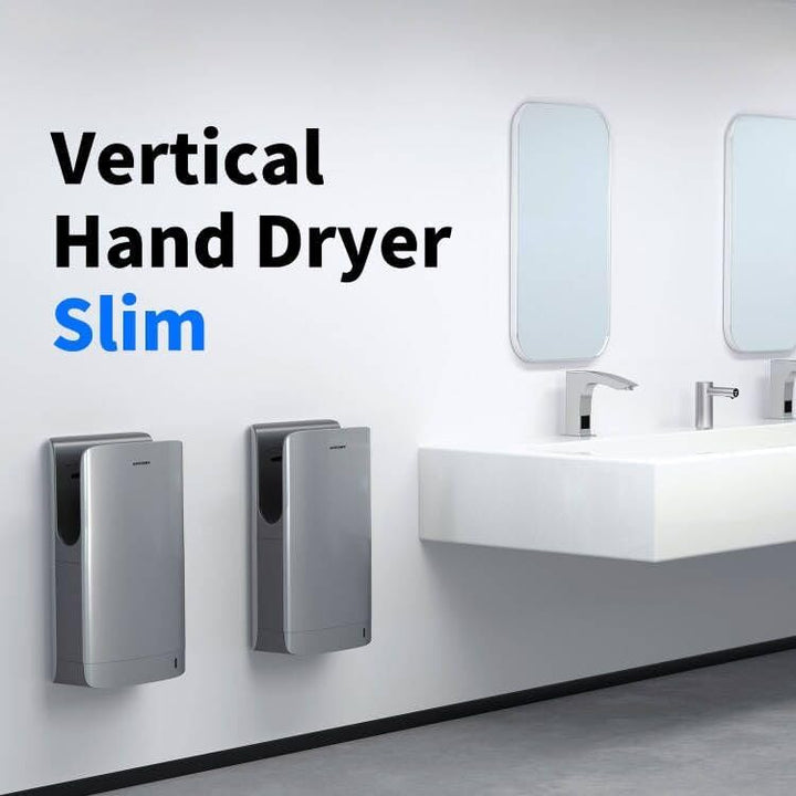 anydry 2065 Doppelseitiger Händetrockner HEPA Filter Effizient ABS Silber, Silber