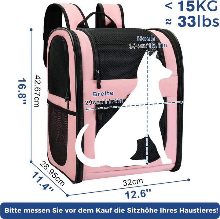 apollo walker HundeRucksack und KatzenRucksack für Kleine Haustiere(Belastbarkeit 2-15kg) - Gepolste
