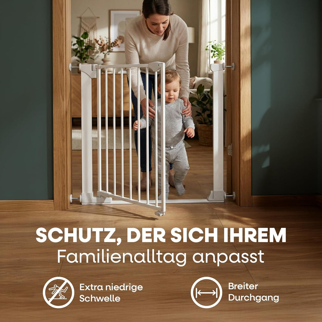 Safetots SafeStep Treppenschutzgitter ohne Bohren Weiss – Maximale Sicherheit für Babys &amp; Haustiere