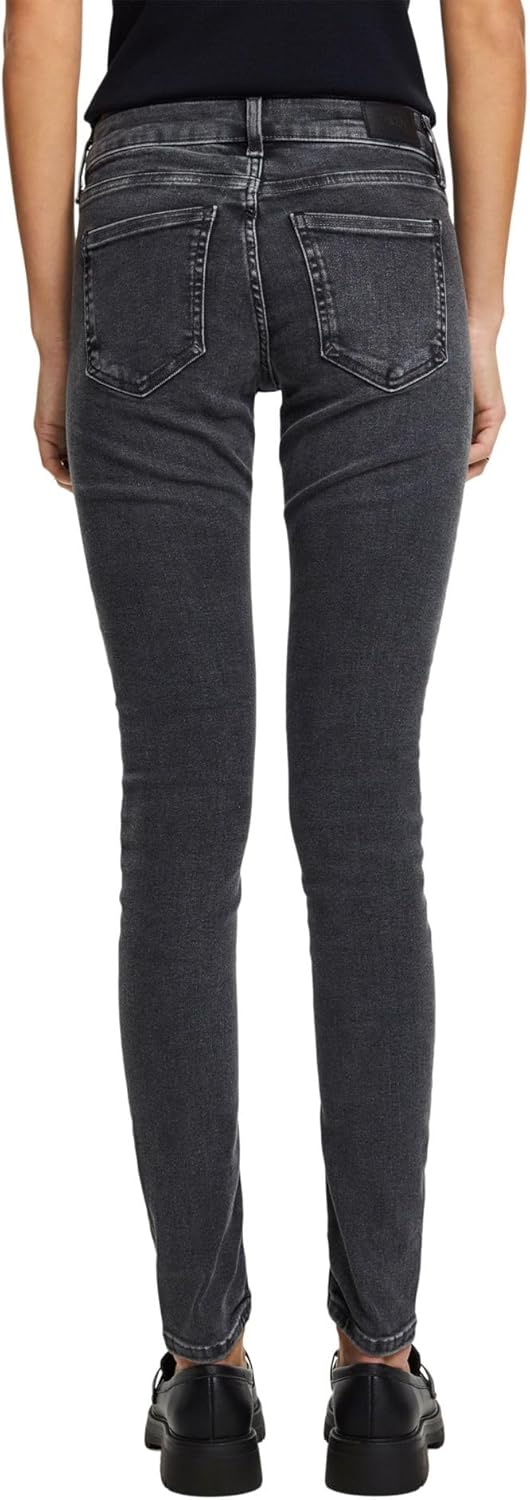 ESPRIT Skinny Jeans mit mittlerer Bundhöhe 25W / 32L Black Dark Washed, 25W / 32L Black Dark Washed