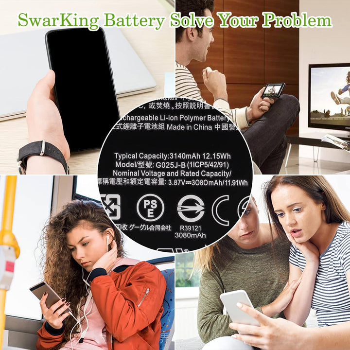 SwarKing Ersatz Akku Kompatibel mit Google Pixel 4A G025J-B with Toolkit