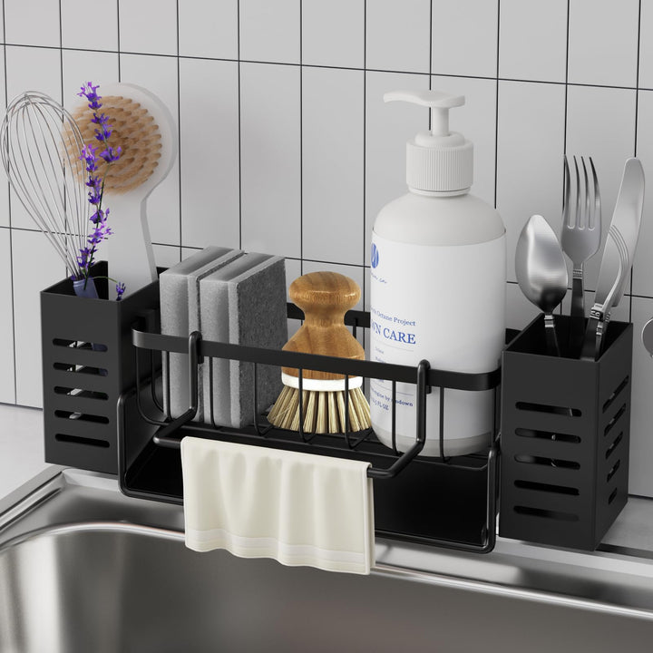 Bellovero Spülbecken Organizer, Edelstahl Küchen Organizer mit Selbstentleerender Ablaufwanne, mit H