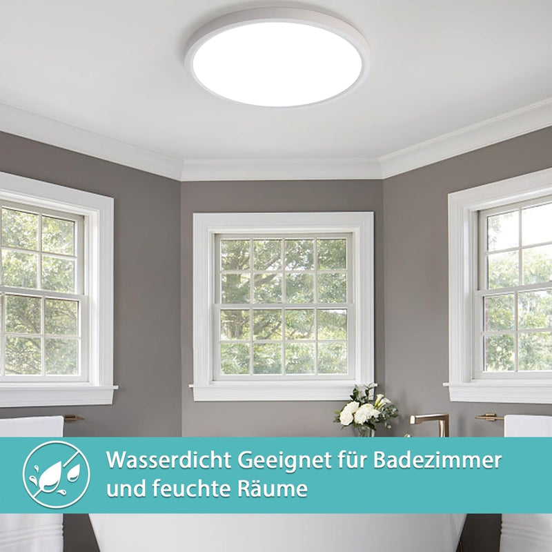 JDONG LED Deckenlampe 72W Dimmbar,Durchmesser 60cm Rund Deckenleuchte mit Fernbedienung IP44 Wasserd