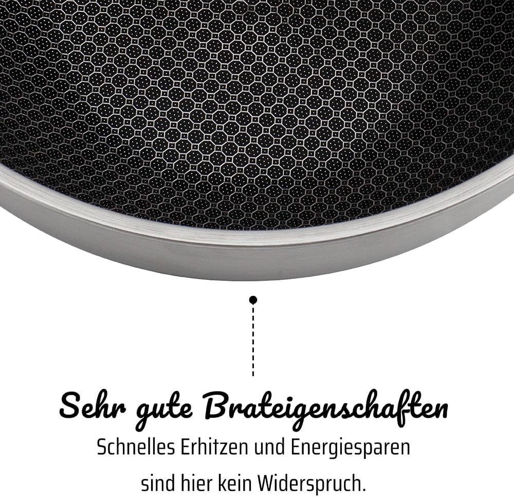 GSW 868501 Inoxxa Black, Bratpfanne mit Wabenstruktur - ⌀20 cm 20cm, 20cm