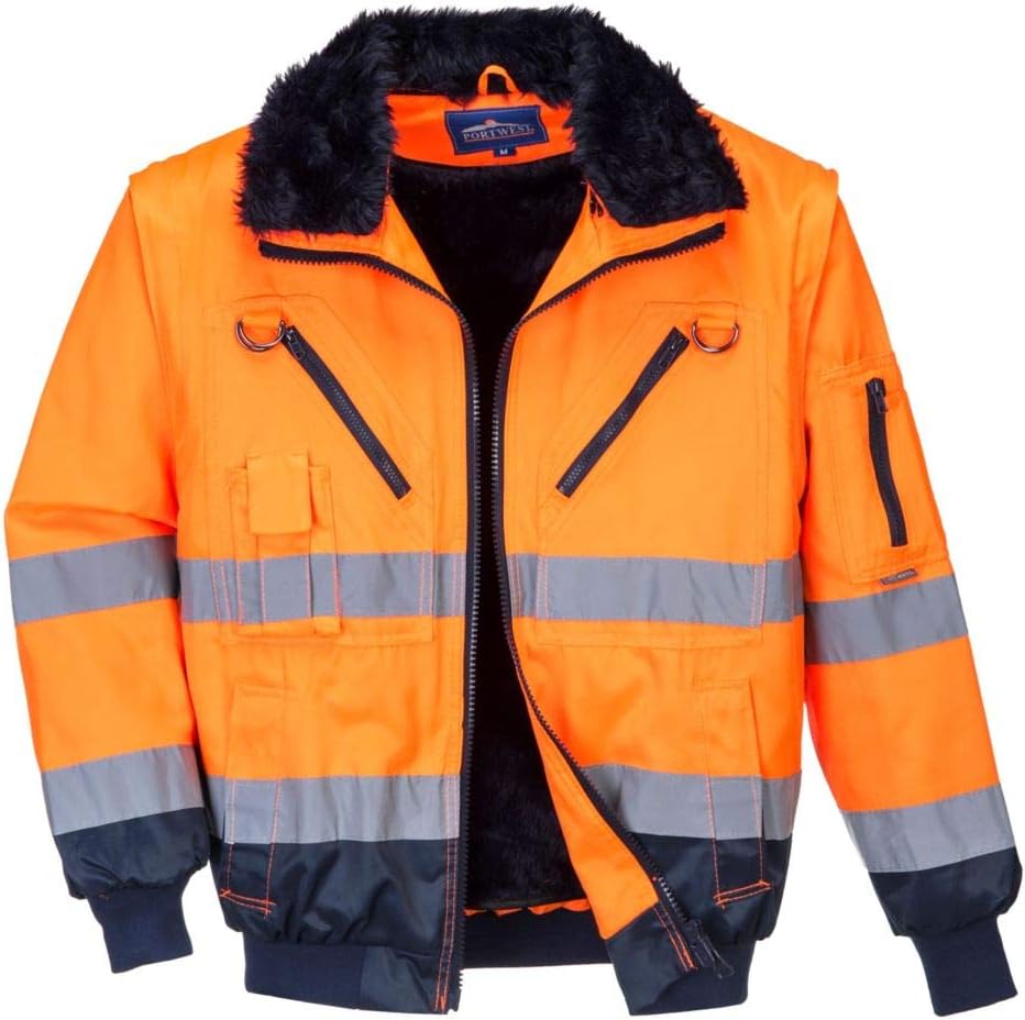 Portwest Hi-Vis Warnschutz 3-in-1 Pilotjacke, Grösse: XXXL, Farbe: Orange/Marine, PJ50ONRXXXL 3XL or