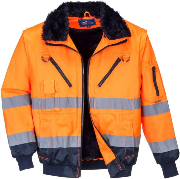 Portwest Hi-Vis Warnschutz 3-in-1 Pilotjacke, Grösse: XXXL, Farbe: Orange/Marine, PJ50ONRXXXL 3XL or