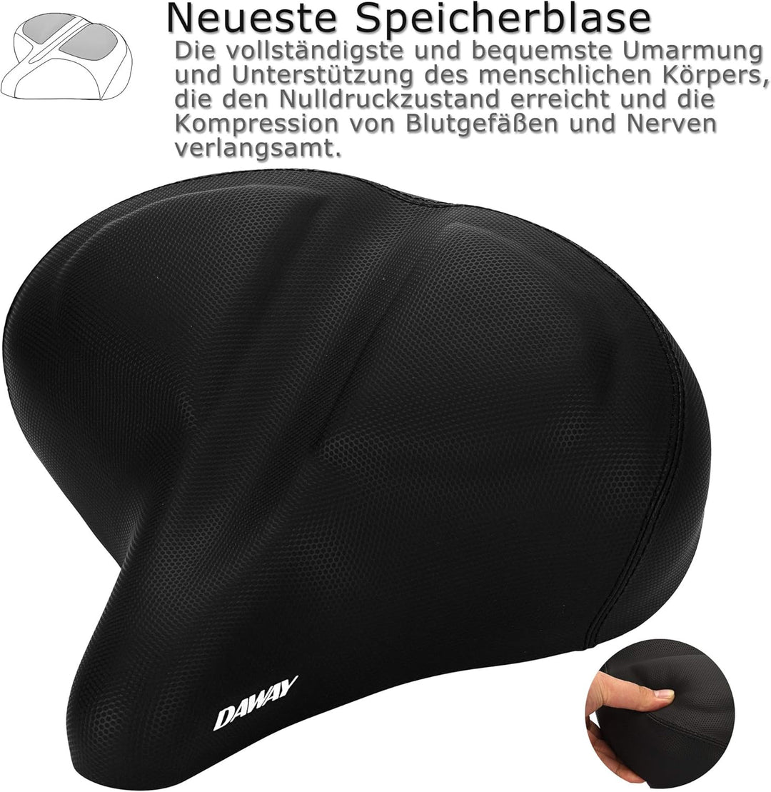 DAWAY Übergrosser Bequemer Fahrradsattel City - C40 Extra Weicher Schaum gepolstert Fahrrad Sattel f