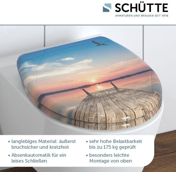 Schütte WC-Sitz SUNSET SKY mit Absenkautomatik, Toilettendeckel mit Motiv und Schnellverschluss für