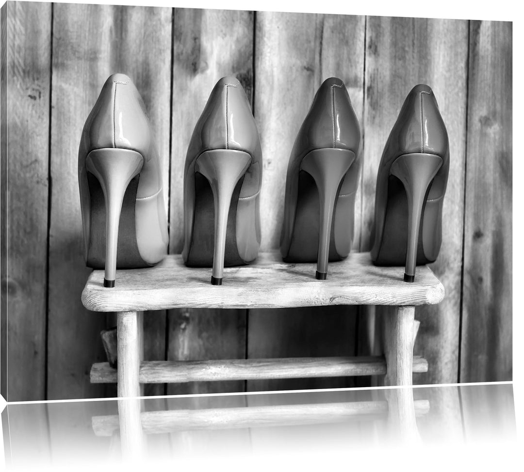 Pixxprint Bunte High Heels als Leinwandbild/Grösse: 100x70 / Wandbild/Kunstdruck/fertig bespannt, 10