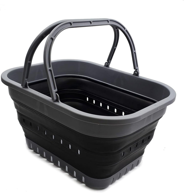 SAMMART 9.2L & 19L Faltbare Wanne mit Griff - Tragbarer Picknickkorb/Krater für den Aussenbereich -