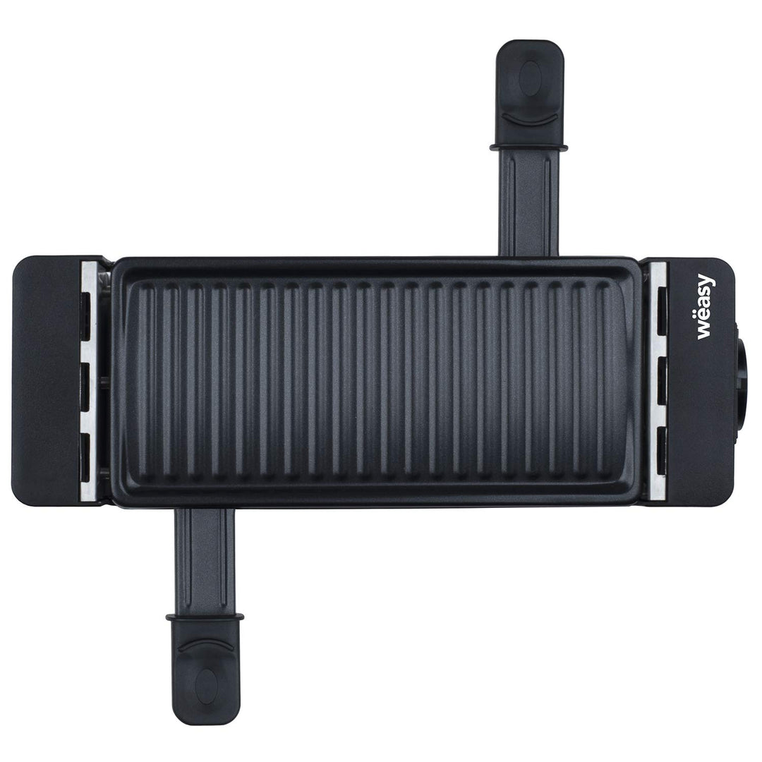Personen, multifunktional, TIK12, Schwarz, Duo Raclette 2 in 1, geschmolzener Käse und Grill, Antiha