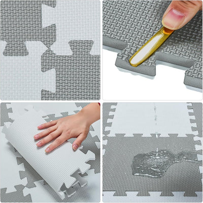 qqpp® 18 Puzzle Eva Schaumstoff Puzzlematte Puzzleteppich Kinder - Krabbelmatte Spielmatte Baby Scha