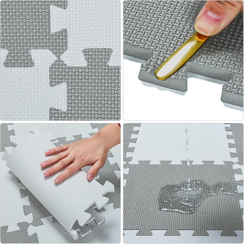 qqpp® 18 Puzzle Eva Schaumstoff Puzzlematte Puzzleteppich Kinder - Krabbelmatte Spielmatte Baby Scha