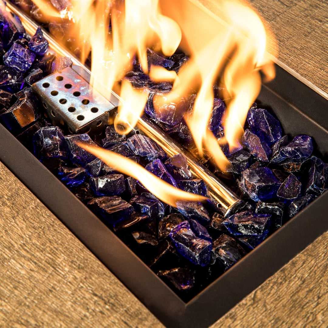Teamson Home 4 kg Lavasteine für Gas-Feuerstelle, Gehärtetes Feuerglas, sicher für Gas-Feuerstelle