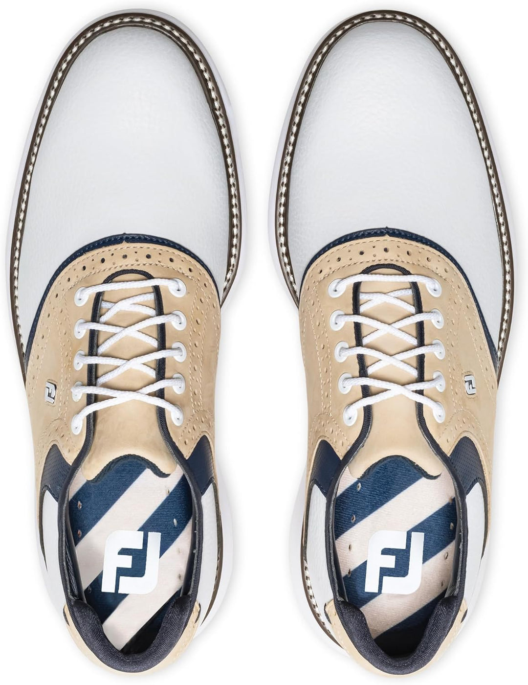 FootJoy Herren Traditionen Vorherige Saison Stil Golfschuh 41 EU Weiss Khaki Peacoat, 41 EU Wei&#xDF