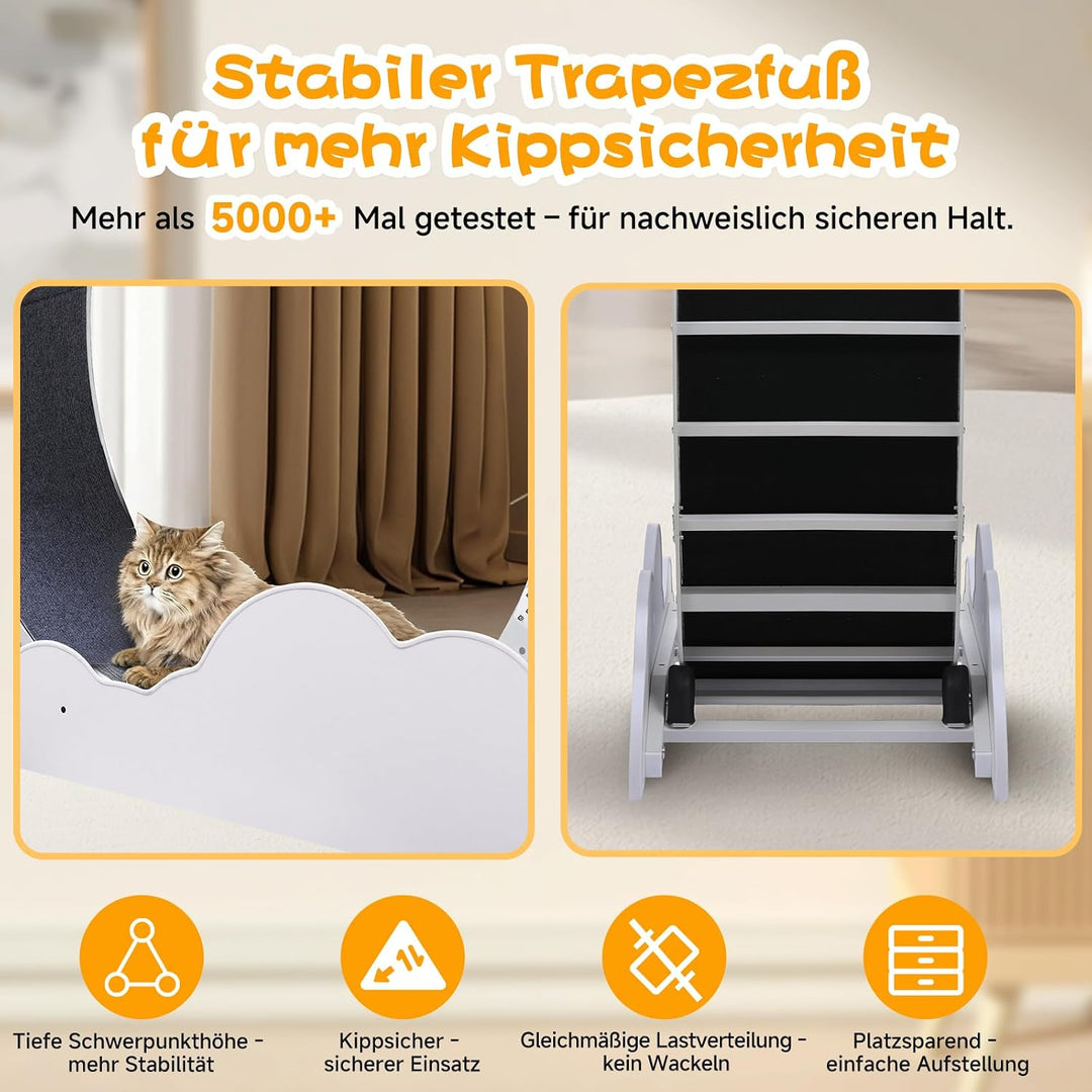 GTPLAYER Katzenlaufrad, laufrad Katze, Extra grosser 100 cm, ultraleises Laufrad mit Abnehmbarer Tep