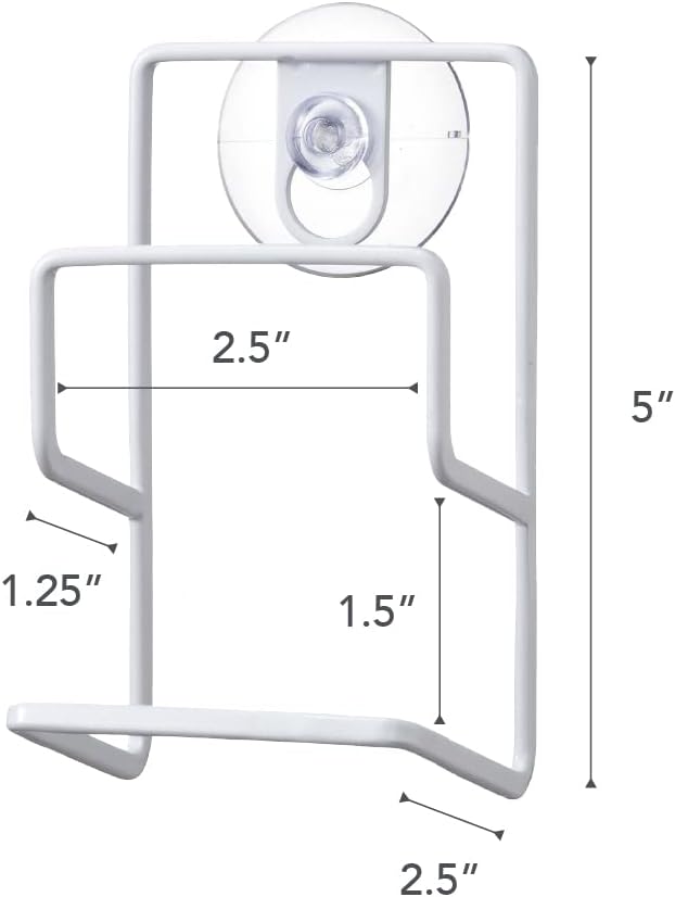 Yamazaki 2264 TOWER Schwammhalter, weiss, Stahl, Minimalistisches Design, 7,5 x 6,3 x 12,7 cm (LxBxH