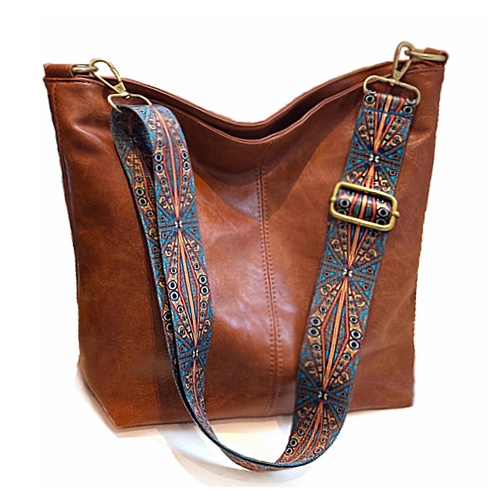Huwzder Hobo Bags Veganes Leder Crossbody Tasche Gitarrengurt Schultergeldbörsen mit Reissverschluss
