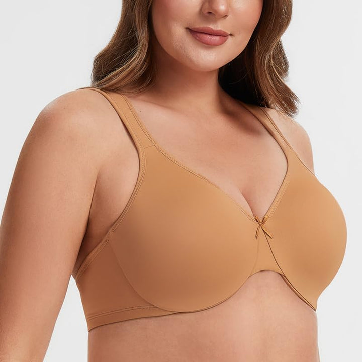 MELENECA Damen Minimizer-BH für grosse Brüste mit Bügel, Grosse Grössen, Vollabdeckung 70C Taupe, 70