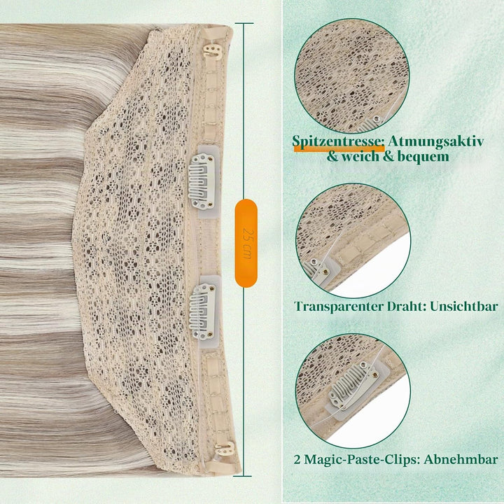 Easyouth Extension Echthaar Mit Draht Blond Wire Extensions Echthaar Aschbraun Highlight Platinblond