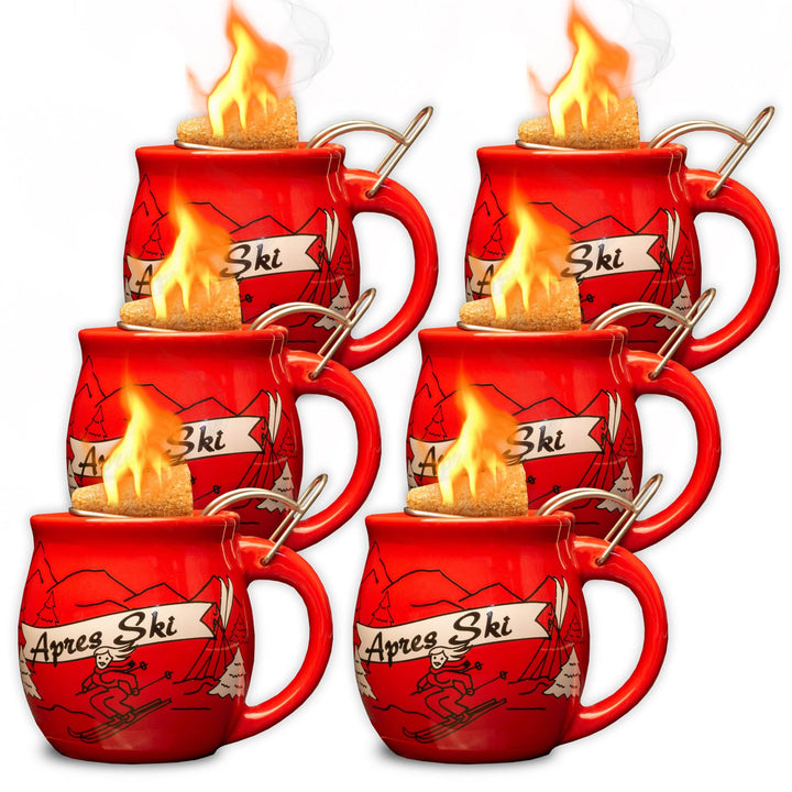 Feuerzangentasse 6er im Karton, Rot/Après-Ski - für Feuerzangenbowle Rot / Après-ski, Rot/Après-ski