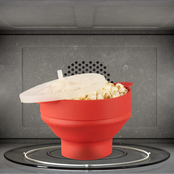 2 x Popcorn Maker Silikon für Mikrowelle, zusammenfaltbarer Popcorn Popper, Zubereitung ohne Öl, BPA
