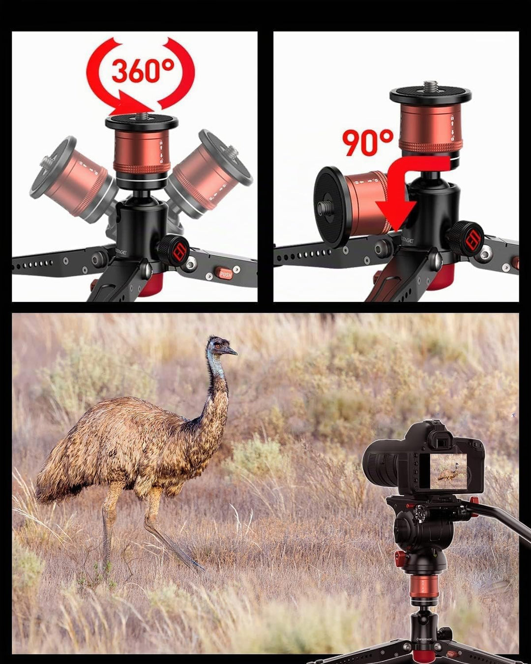 IFOOTAGE Mini Stativ für Kamera,Mini Kamerastativ,Handy Stativ mit Aluminium,Tischstativ für Fotogra
