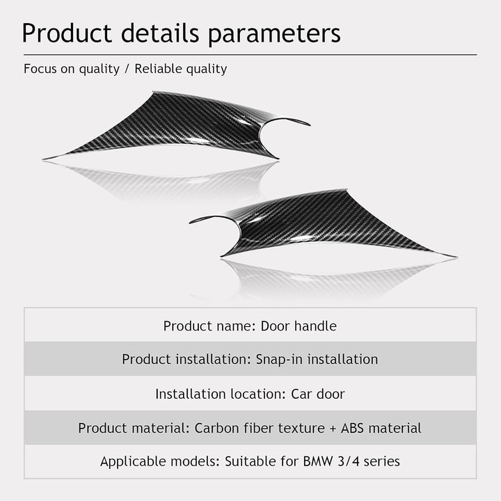 TZYSZDB Kohlefaser Schnalle Beige Türverkleidung Griff Zugverkleidung für BMW Serie 3 4 F30 F31 F32