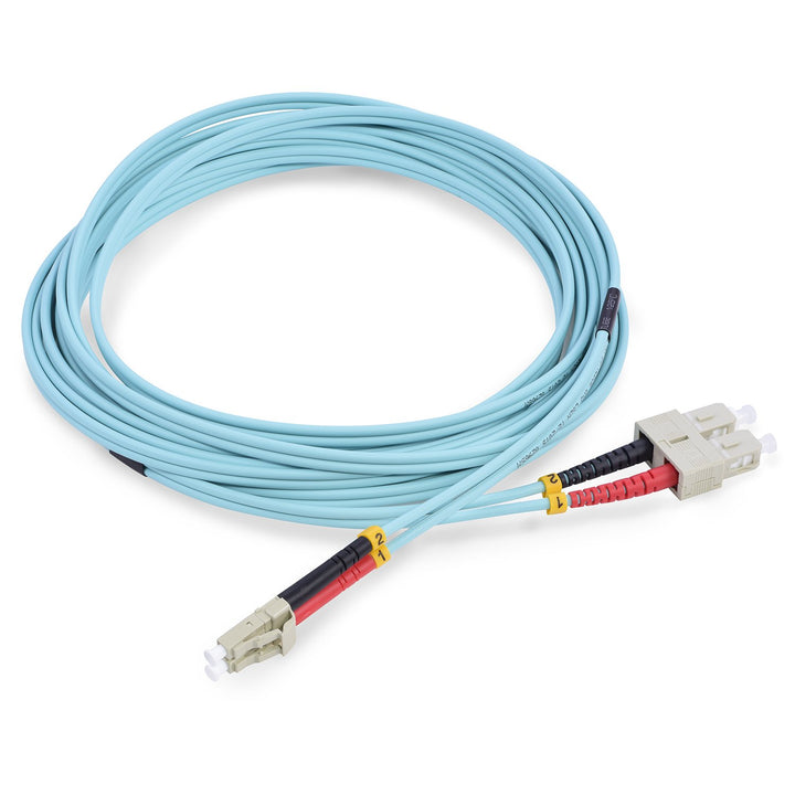 TPFNet Premium 10m LWL Glasfaser Fiber Patchkabel SC/LC OM3 Duplex Multimode 50/125µm 10 Gigabit/s 1