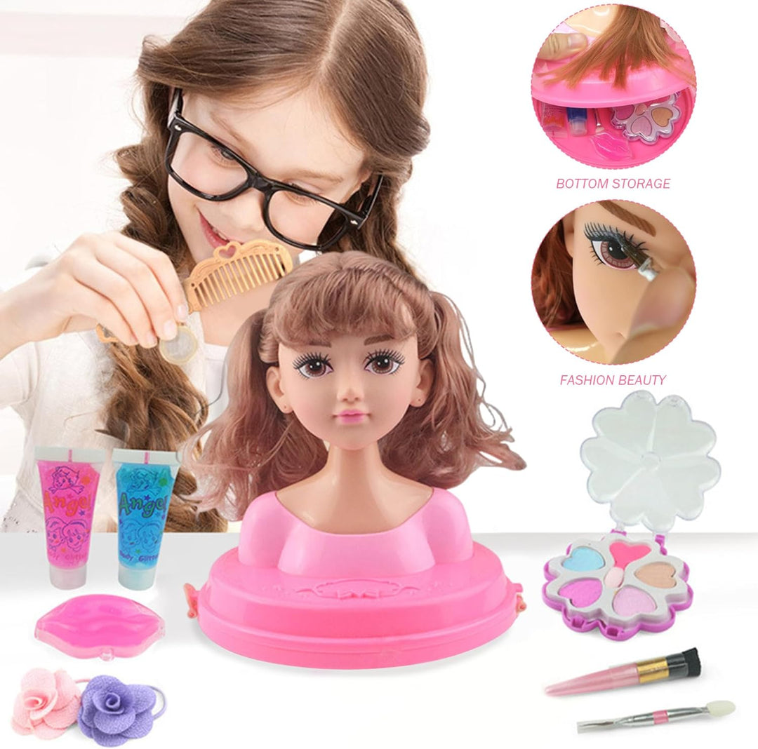 1 Set Puppenkopf für Haarstyling und Make-up, Stylingkopf, Puppe für Mädchen, farbenfrohes, realisti