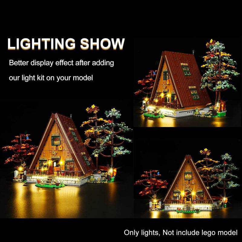 cooldac LED Licht-Kit für Lego 21338 Ideas A-Frame Cabin Modellbausatz, Led Beleuchtungs Set Kompati