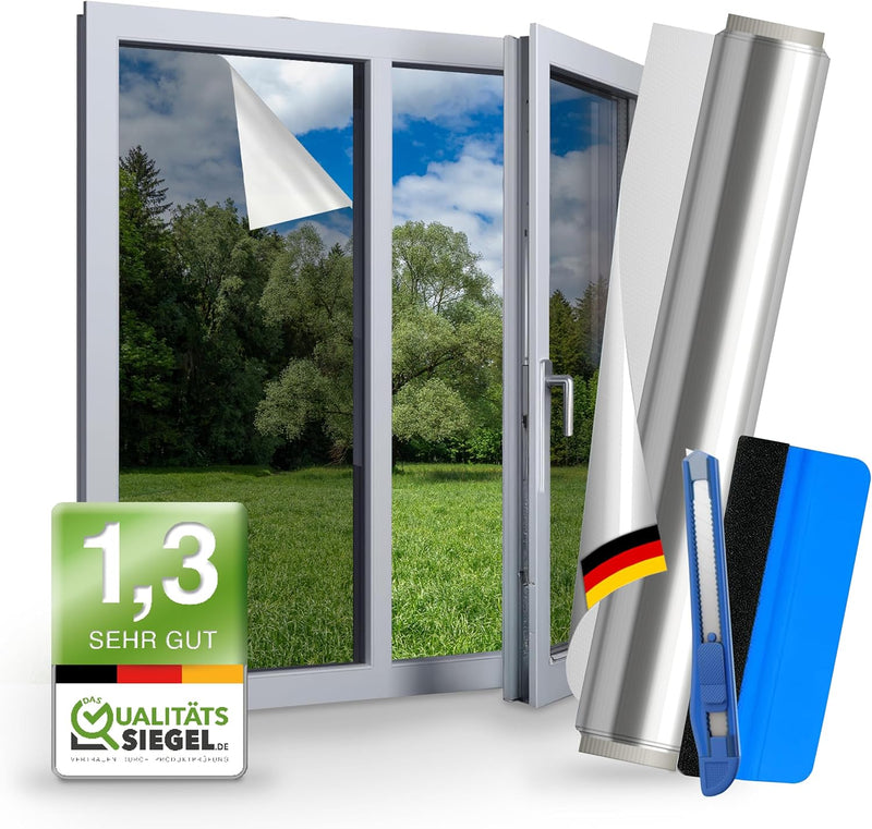 WindowShield® | UV-Schutz Sonnenschutzfolie Fenster innen oder aussen | Spiegelfolie Selbstklebend |